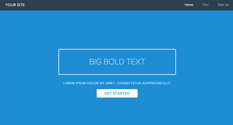 Screenshot of Landing Page example layout